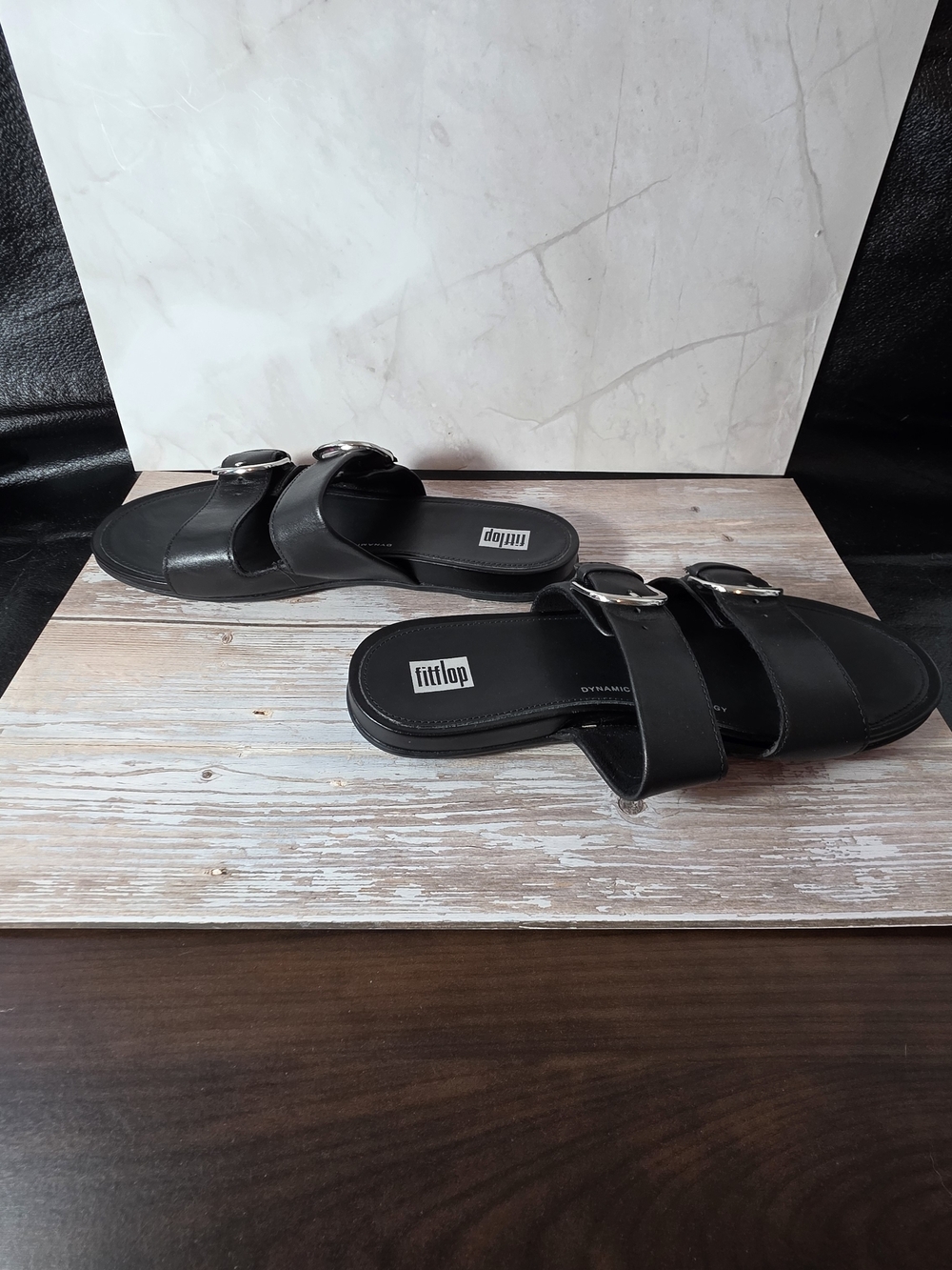 FitFlop All Black Gracie Slide Sandals - Picture 2 of 6